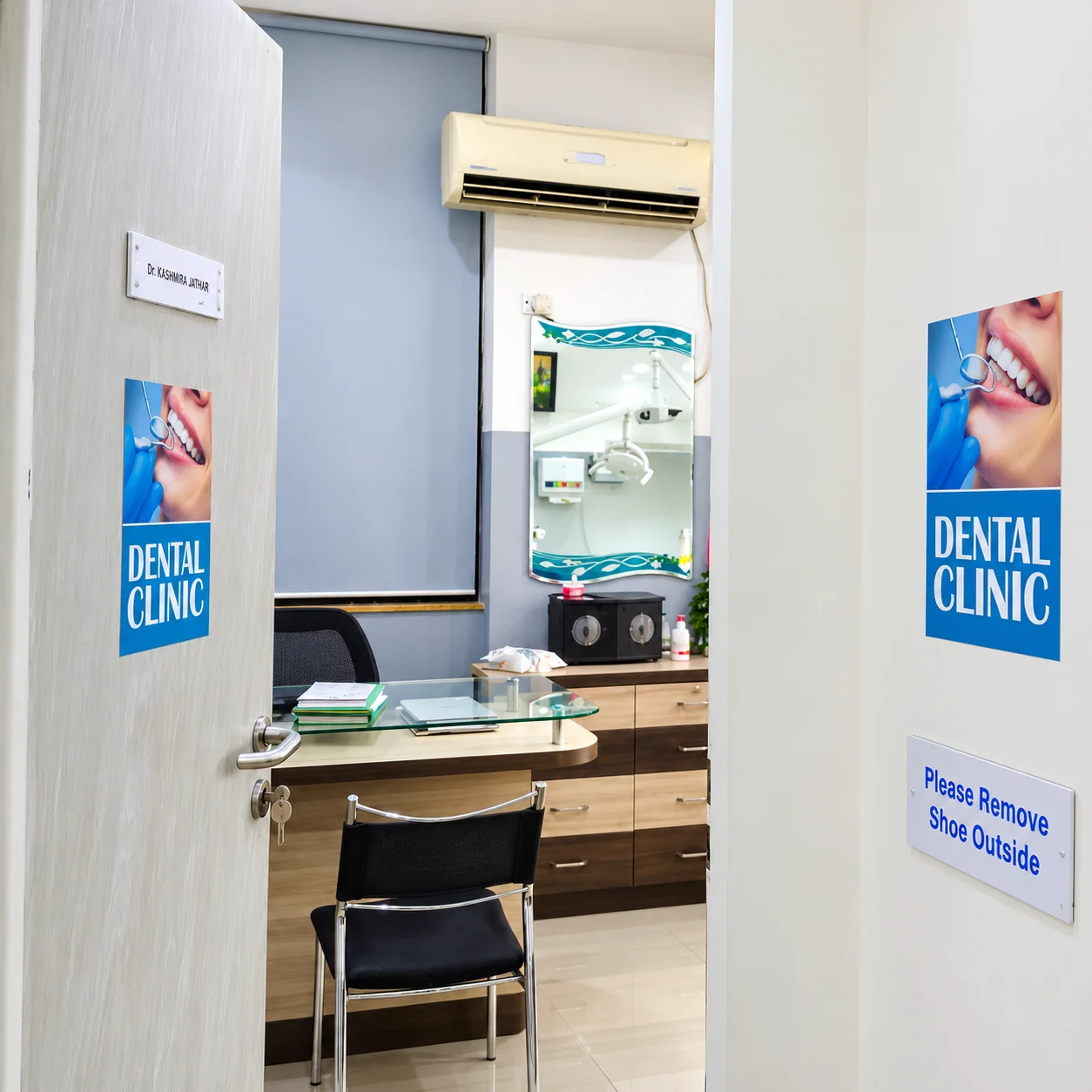 Examination of teeth, gums and existing restorations